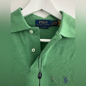 Ralph Lauren Green Polo with Navy Logo